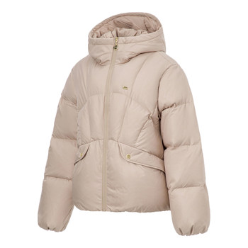 ຈີນ Li Ning Zhong Chuxi ແບບດຽວກັນຂອງກິລາແມ່ຍິງສັ້ນລົງ jacket duck ລົງ hooded ເຂົ້າຈີ່ຝ້າຍ jacket AYMT110