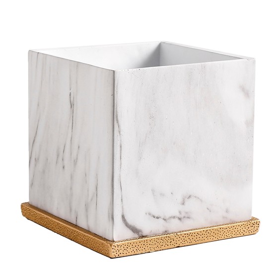 Ceramic flowerpot Nordic style simple succulent marble succulent tulip Creative square flower pot Ceramic flowerpot Nordic style simple succulent marble succulent tulip Creative square flower pot