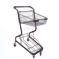 Supermarket shopping cart double-layer trolley KTV pink trolley property household shopping cart fruit shop trolley