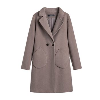 Fat mm Korean style thickened woolen coat women's winter mid-length plus size Internet celebrity slim woolen coat 200 ປອນ