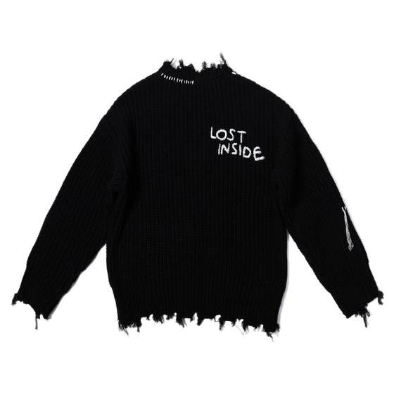 PCLP Destroy the sweater tide brand round necklasses, loose, lazy wind, autumn and winter ripped sweater men PCLP Destroy the sweater tide brand round necklasses, loose, lazy wind, autumn and winter ripped sweater men