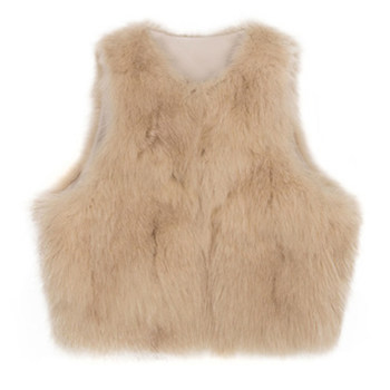 Fur vest ຂອງແມ່ຍິງດູໃບໄມ້ລົ່ນແລະລະດູຫນາວໃຫມ່ imitation fox fur vest ສັ້ນວ່າງ plush velvet ເປືອກຫຸ້ມນອກກະທັດຮັດກະທັດຮັດ vest