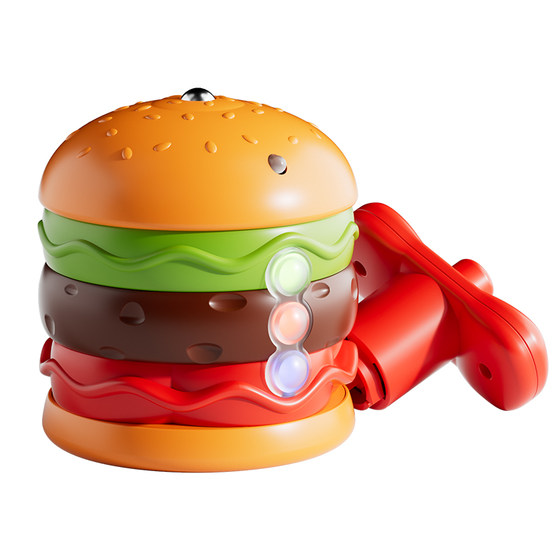 Colorful glowing rotating hamburger gyro toys baby puzzle kindergarten student prize gift music lighting Colorful glowing rotating hamburger gyro toys baby puzzle kindergarten student prize gift music lighting