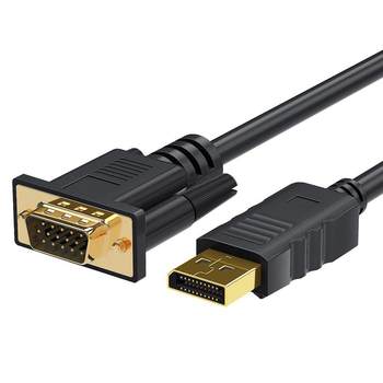 Tengfei dp to vga cable converter displayport adapter computer graphics card connection monitor TV with buckle 1080p notebook ໂປເຈັກເຕີພາຍນອກ