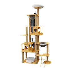 Cat climbing frame, cat nest, cat tree, one-piece solid wood cat frame, cat scratching post, high-rise space capsule, cat supplies, home use, does not occupy space