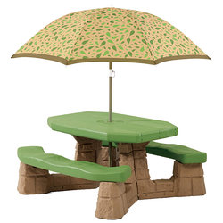 American Step2 six-person picnic outdoor umbrella table and chair set children's furniture with umbrella dining table game baby home