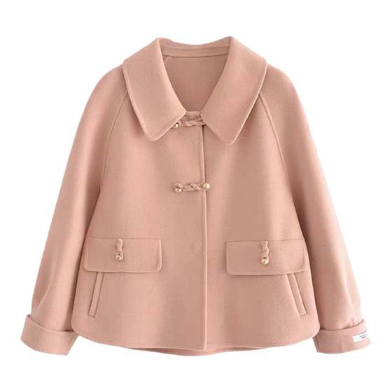 High-end wool coat for women with small 2024 autumn and winter new short loose single-breasted wool coat trendy High-end wool coat for women with small 2024 autumn and winter new short loose single-breasted wool coat trendy