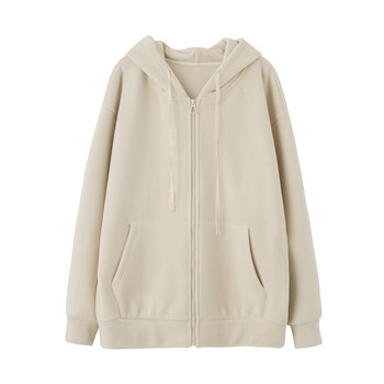 SIXI Spring Composite Ollie Fleece Hooded Sweatshirt Women's Thickened Polar Fleece Zipper Jacket Cardigan