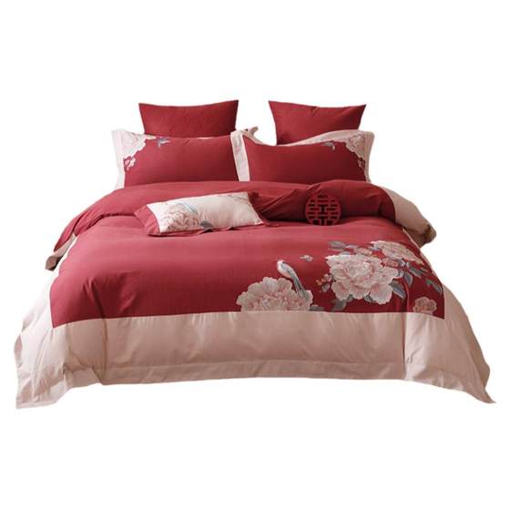 New Chinese wedding cotton wool soft four-piece set autumn and winter flowers and bird embroidery quilt cover bedding red wedding
New Chinese wedding cotton wool soft four-piece set autumn and winter flowers and bird embroidery quilt cover bedding red wedding