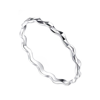 Sunfree ເຄື່ອງປະດັບຫາງແຫວນ pinky ring Korean version 925 sterling silver ultra-fine water ripple joint ring women's narrow pocket