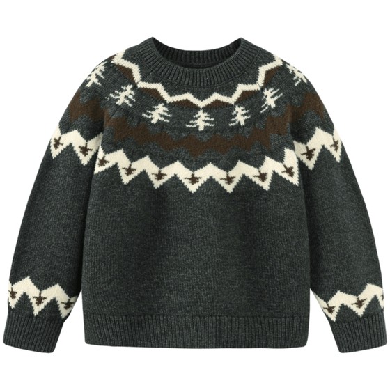 Mini Balabala boys and girls parent-child warm sweater New Year children's New Year greetings red sweater sweater Mini Balabala boys and girls parent-child warm sweater New Year children's New Year greetings red sweater sweater