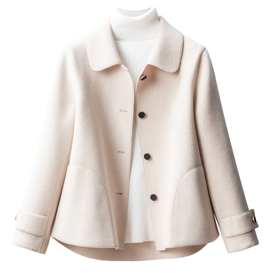 High -end double -sided woolen women's small man 2022 autumn and winter short Korean version of loose temperament woolen woolen coat High -end double -sided woolen women's small man 2022 autumn and winter short Korean version of loose temperament woolen woolen coat