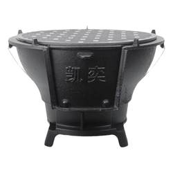 Courtyard cast iron barbecue grill household charcoal grill villa balcony grill outdoor thickened carbon barbecue plate