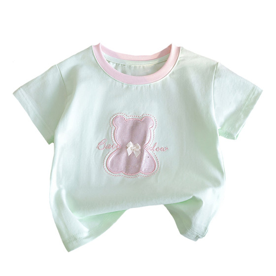 Girls cartoon short-sleeved T-shirt 25 new summer baby girl pure cotton cute bear half-sleeved top fashionable children's clothing 3
Girls cartoon short-sleeved T-shirt 25 new summer baby girl pure cotton cute bear half-sleeved top fashionable children's clothing 3