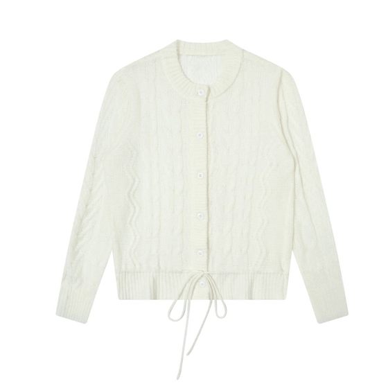 TGNS drawstring waist sweater cardigan men autumn hollow knitted top for girls loose retro design jacket TGNS drawstring waist sweater cardigan men autumn hollow knitted top for girls loose retro design jacket