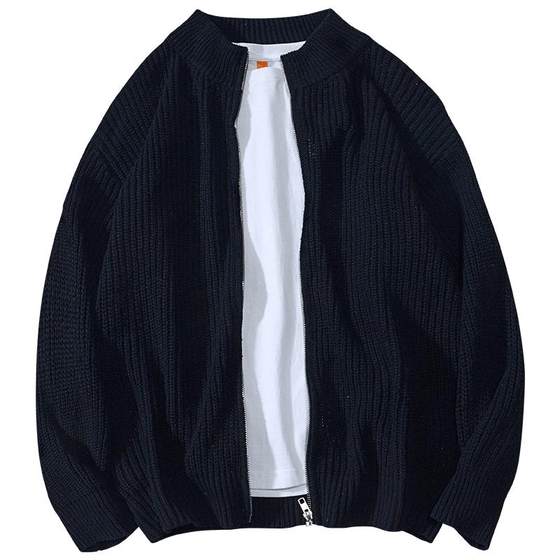 Lazy wind sweater cardigan jacket Men and women loose spring new loose casual black wild zipper sweater Lazy wind sweater cardigan jacket Men and women loose spring new loose casual black wild zipper sweater