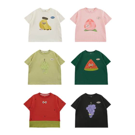 Youyou Boys 2025 new fruit printed short-sleeved T-shirt summer trendy brand loose round neck contrast cool top
Youyou Boys 2025 new fruit printed short-sleeved T-shirt summer trendy brand loose round neck contrast cool top