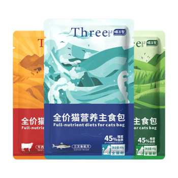 Meow three meals staple food meal pack cat canned staple food jar cat strips ໂພຊະນາການ cat snacks wet food bird gas full price cat rice