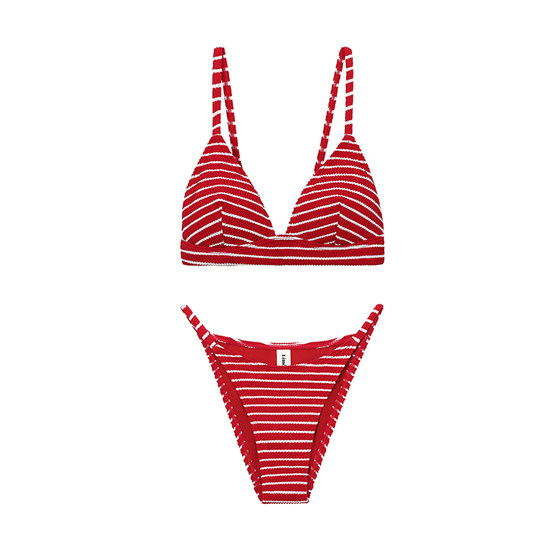 Limone split swimsuit female sexy island bikini red beach European and American hot swimsuit beach vacation style Limone split swimsuit female sexy island bikini red beach European and American hot swimsuit beach vacation style
