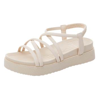 Roman Sandals Women's Thick Sole 2024 Summer New Casual Versatile Fashion Style Fairy Soft Sole Anti-Slip Beach Shoes