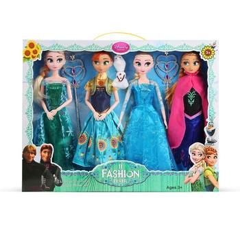 ຂອງຂວັນປີໃໝ່ Doll Toy Princess Elsa Girl Anna Sisters Set Simulation Doll Single Elsa