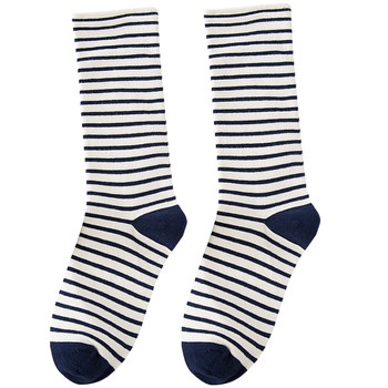 Pile of socks for women ins trendy and cute Korean striped cotton mid-calf socks versatile stockings long loose mouth confinement socks