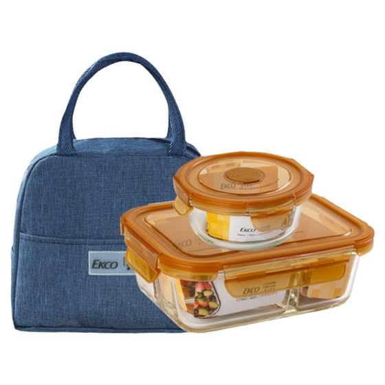 Corning Glass lunch box, lunch box, microwave heating special bowl, large capacity with rice lunch box set for office workers Corning Glass lunch box, lunch box, microwave heating special bowl, large capacity with rice lunch box set for office workers