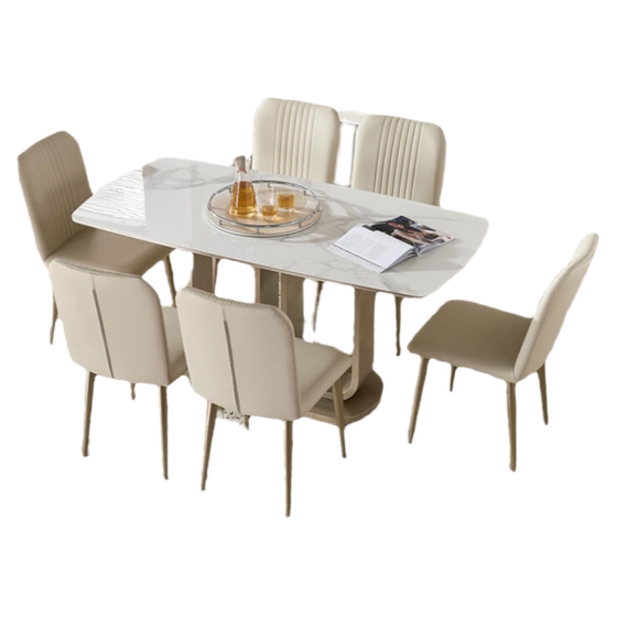Mekezon's light luxury rock slab dining table modern simple metal bottom long dining table small apartment dining table chair
Mekezon's light luxury rock slab dining table modern simple metal bottom long dining table small apartment dining table chair