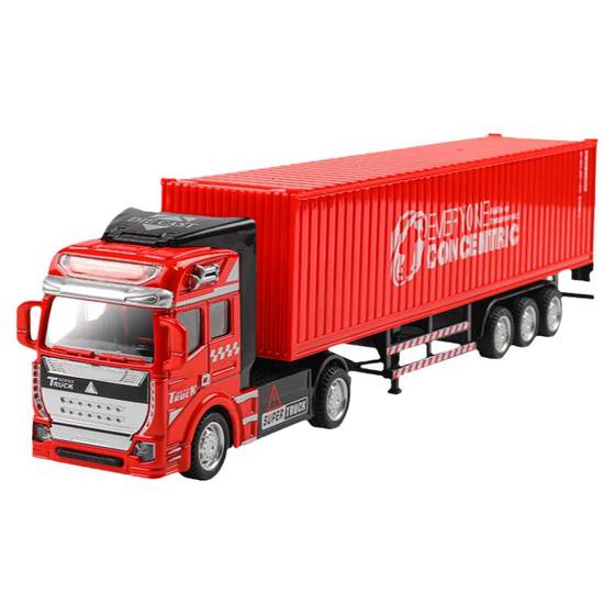 Alloy truck truck children's toys semi -drag -mounted transport vehicle boy simulation container model container car Alloy truck truck children's toys semi -drag -mounted transport vehicle boy simulation container model container car