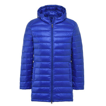 2023 New Thin Down Jacket Men's Mid-Length Extra Size Thin Slim Winter Jacket Fashionable Ultra Lightweight