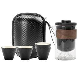 Portable travel tea set small set outdoor simple kung fu teapot teacup camping quick cup one pot four cups