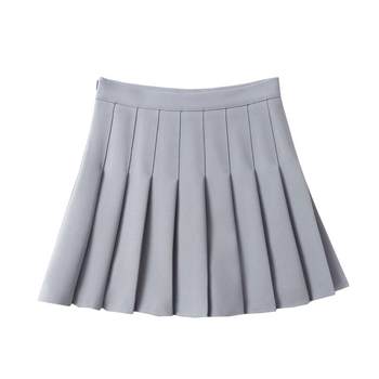 ສິ້ນກະໂປງແອວສູງສີຂີ້ເຖົ່າສໍາລັບແມ່ຍິງດູໃບໄມ້ລົ່ນ, ລະດູຫນາວແລະ summer 2024 ສິ້ນສູງແລະກະທັດຮັດສັ້ນ a-line jk skirt