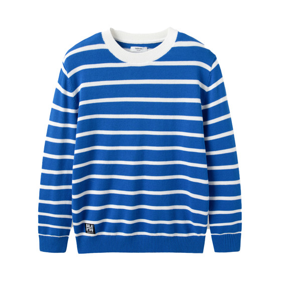 Balabala boys sweater children's striped sweater children's cotton base shirt 2025 spring and autumn new children's clothing Balabala boys sweater children's striped sweater children's cotton base shirt 2025 spring and autumn new children's clothing