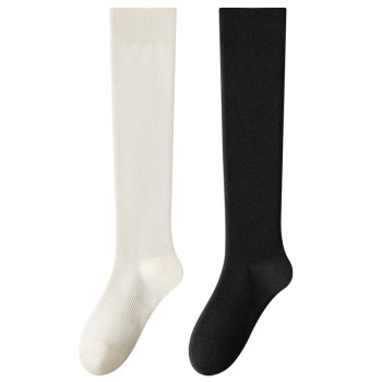 ຖົງຕີນຂອງແມ່ຍິງ calf socks pressure slimming leg spring and autumn black white jk Japanese long summer stockings cotton high high