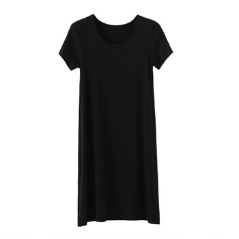 ພາກຮຽນ spring 2024 ຮູບແບບໃຫມ່ແບບສັ້ນ modal ຍາວ skirt ຂະຫນາດໃຫຍ່ T-shirt skirt dress ແມ່ຍິງ summer ວ່າງ vest skirt