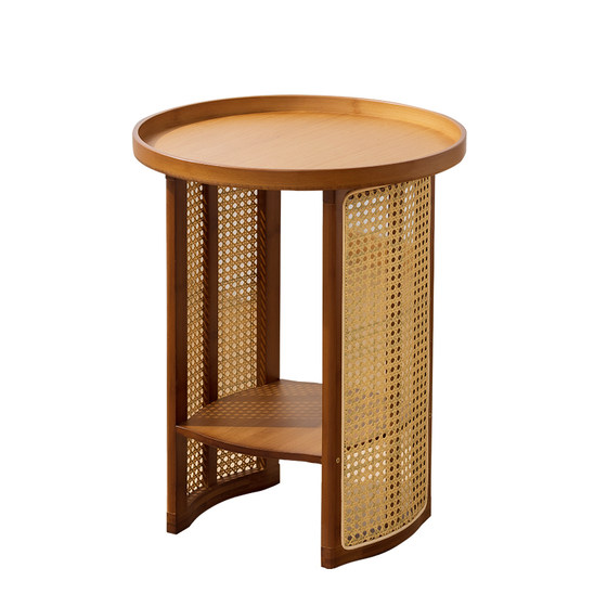 Side table, sofa, small coffee table, bedside cabinet, creative round tea table, balcony, small table, Japanese rattan corner table Side table, sofa, small coffee table, bedside cabinet, creative round tea table, balcony, small table, Japanese rattan corner table