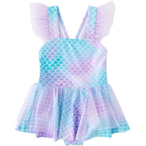 Balabala girls one-piece swimsuit children's swimsuit children's sun protection mesh skirt baby mermaid swimsuit Balabala girls one-piece swimsuit children's swimsuit children's sun protection mesh skirt baby mermaid swimsuit