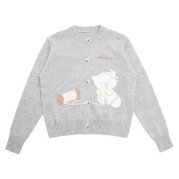 TNQT Broken Heart Band-Aid Kitten Cardigan Sweater Women's Loose Lazy Design Knitted Jacket