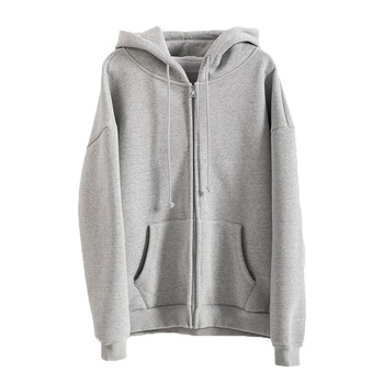 ເສື້ອຢືດ cardigan hooded ດູໃບໄມ້ລົ່ນແລະລະດູຫນາວສໍາລັບຜູ້ຊາຍບວກກັບ velvet thickened zipper jacket ສໍາລັບແມ່ຍິງ