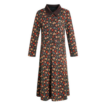 Shirt collar floral dress women's 2023 new ພາກຮຽນ spring ກາງ-ອາຍຸແລະຜູ້ສູງອາຍຸ temperament ແມ່ຂອງ slimming slimming skirt