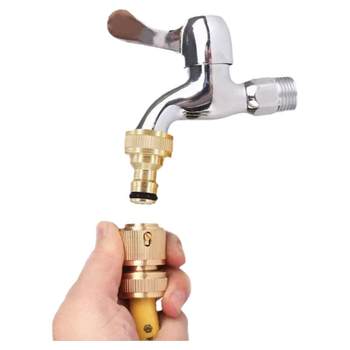 ທໍ່ນ້ໍາທອງແດງຮ່ວມກັນ 4-point thread standard water connection fully automatic washing machine faucet car wash water gun joint