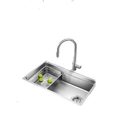 Oulin stainless steel sink vegetable sink large single tank kitchen dishwasher stainless steel sink household vegetable sink 9102