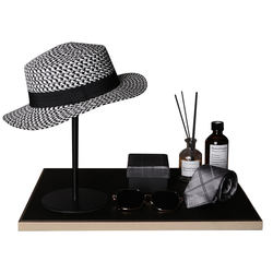 Model Wardrobe Men's Suit Hat Tray Plaid Scarf Leather Shoes Soft Clothes Display Set Combination