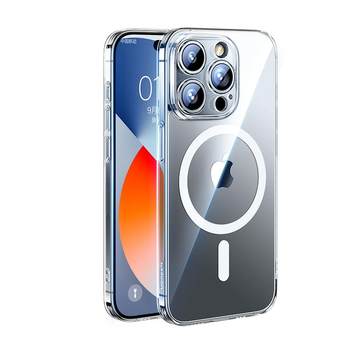 Green Alliance ໃຊ້ໄດ້ກັບກໍລະນີໂທລະສັບແມ່ເຫຼັກ Apple 15ProMax iPhone14Pro ຝາປິດປ້ອງກັນອາກາດຫນາວໃໝ່ 13Magsafe wireless charging 15plus transparent advanced ultra-thin anti-fall 12pm ເພດຍິງ
