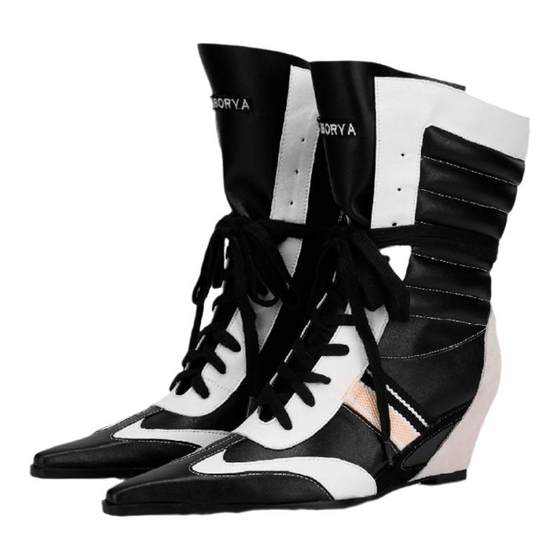 UBORYA designer original barn Barn pointed toe western retro knight style heel panda color fashion boots
UBORYA designer original barn Barn pointed toe western retro knight style heel panda color fashion boots