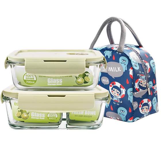 Glass lunch box can be microwave oven, heating special office workers with rice, soup soup, bowl, fresh separation, bento lid Glass lunch box can be microwave oven, heating special office workers with rice, soup soup, bowl, fresh separation, bento lid