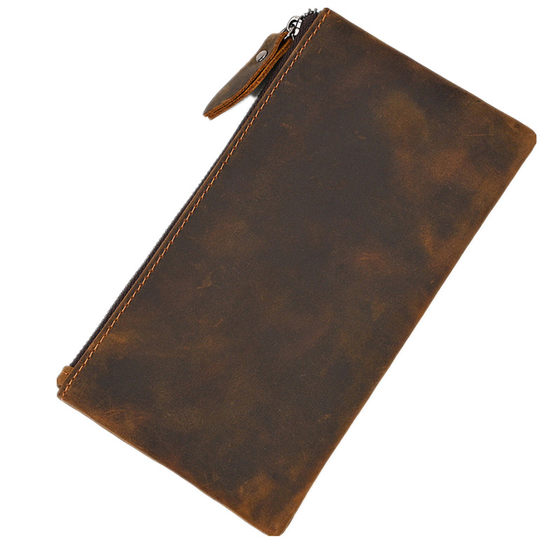 Crazy Horse leather handmade simple men's wallet long large capacity hand-catch head layer cowhide ultra-thin leather wallet genuine leather bag
Crazy Horse leather handmade simple men's wallet long large capacity hand-catch head layer cowhide ultra-thin leather wallet genuine leather bag