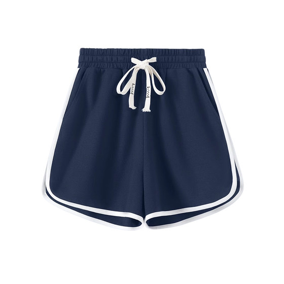 KV Zhenweis blue sports shorts for women 2025 new hot pants summer breathable three-quarter pants casual pants trendy KV Zhenweis blue sports shorts for women 2025 new hot pants summer breathable three-quarter pants casual pants trendy