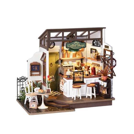 Ruojing Ruole coffee shop DIY hut handmade house wooden assembled miniature building blocks toys gift
Ruojing Ruole coffee shop DIY hut handmade house wooden assembled miniature building blocks toys gift