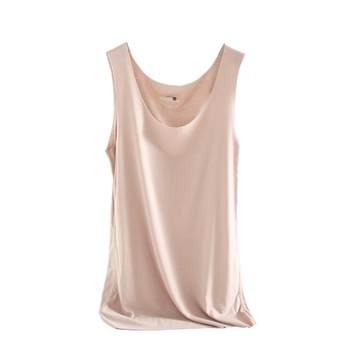 Modal seamless camisole women's summer knitted ice silk bottoming shirt ຂະ​ຫນາດ​ໃຫຍ່​ໃນ​ໃສ່​ສີ​ແຂງ sleeveless top